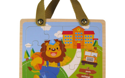 Wooden Puzzle Book-Lion Go To School