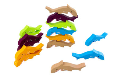 Wooden Pile & Pile Balance Blocks-Shark 15pcs