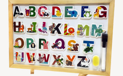 Wooden Magnetic Educational Blackboard Set-Capital Letters